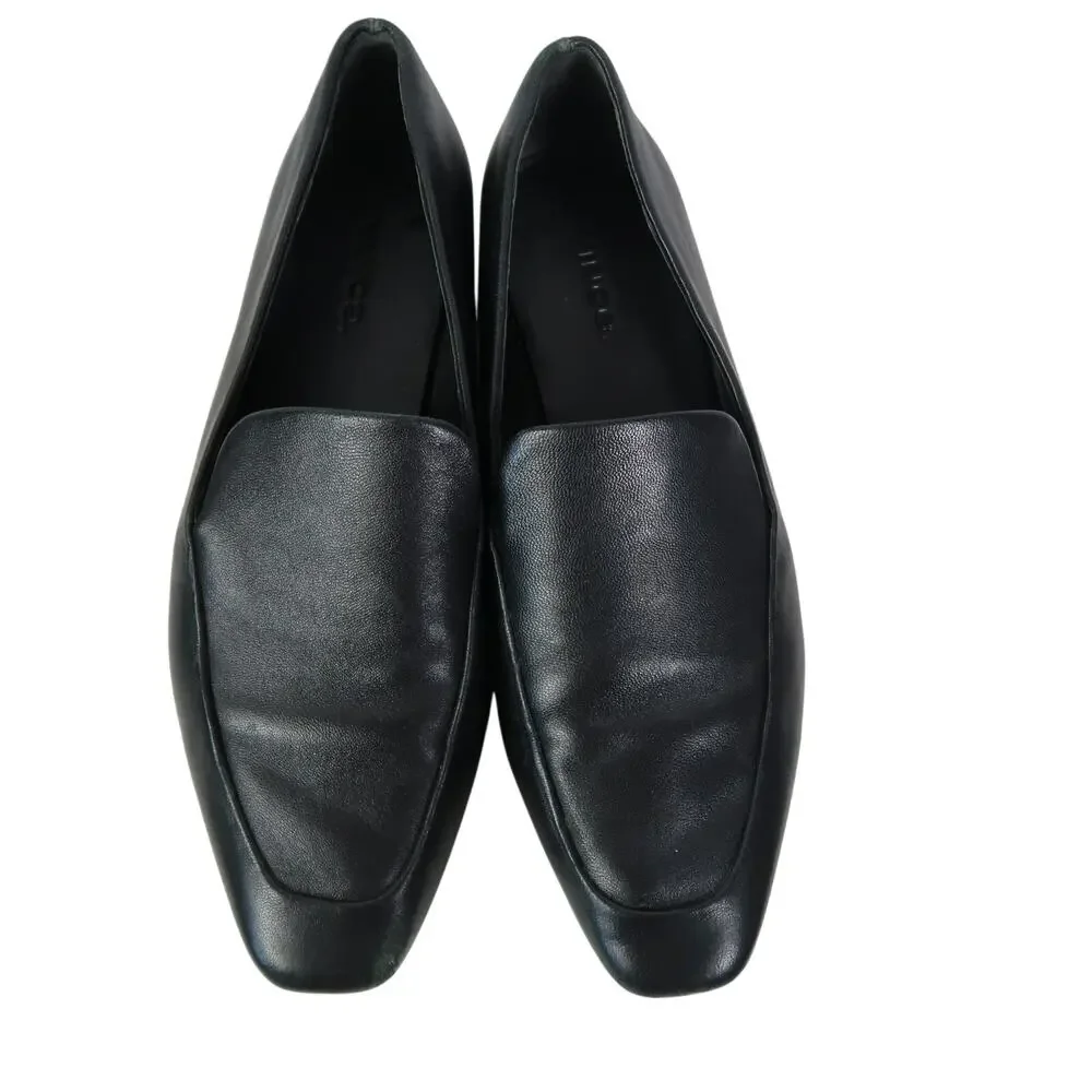 Vince Brette Black Lamb Leather Loafers Slip-On Flat Shoes 6.5